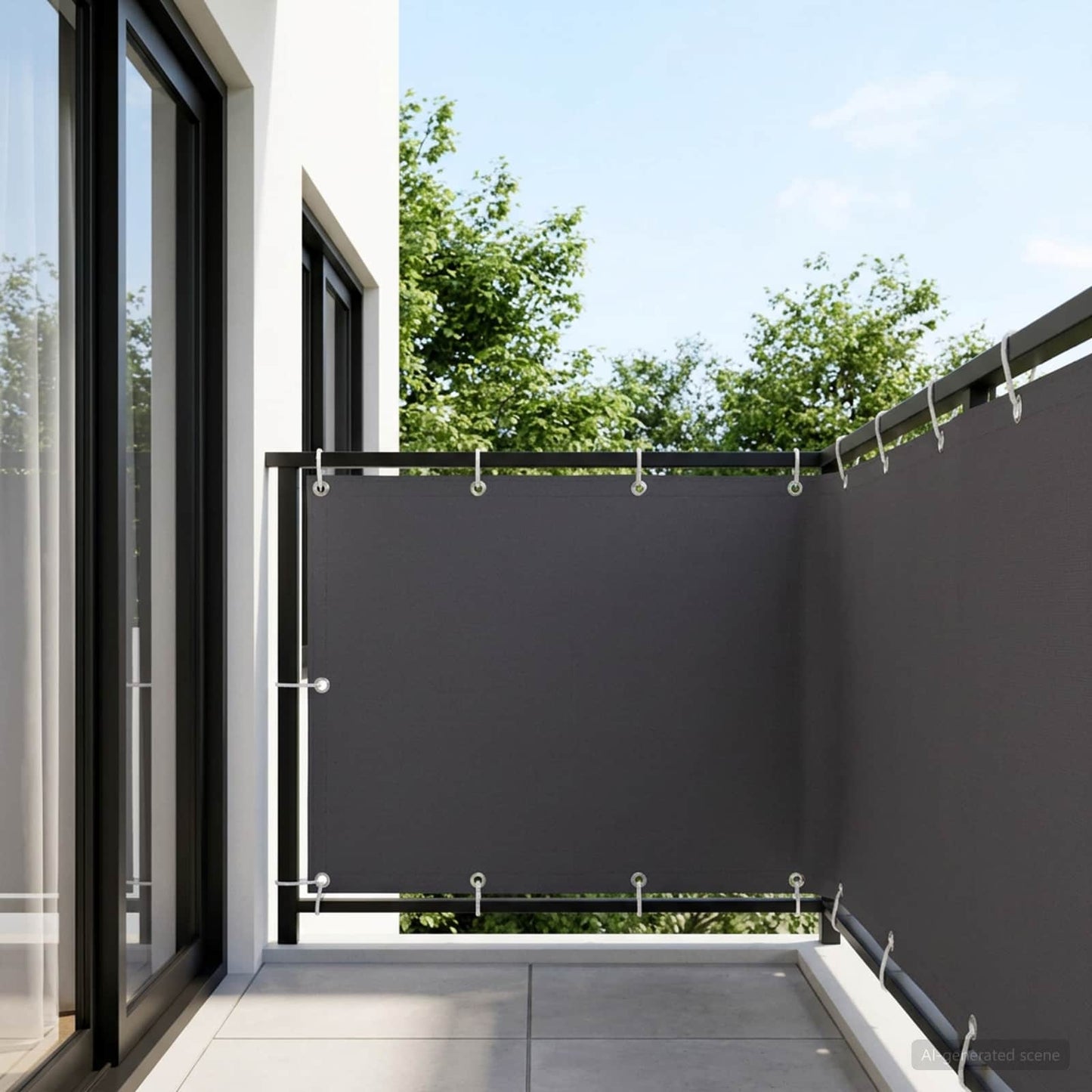 Balcony Privacy Screen 150 x 500 cm Fabric with PU Coated
