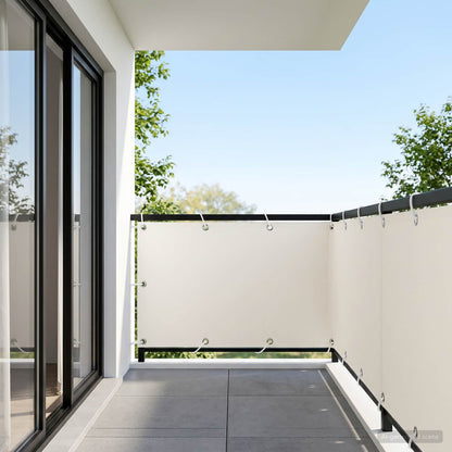 Balcony Privacy Screen 150 x 800 cm Fabric with PU Coated White