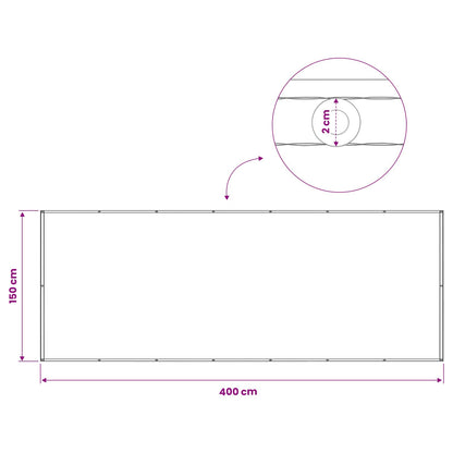 Balcony Privacy Screen 150 x 400 cm Fabric with PU Coated White