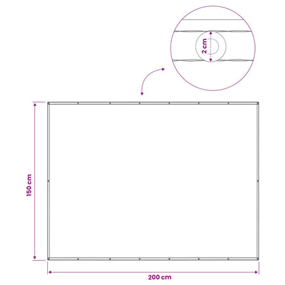 Balcony Privacy Screen 150 x 200 cm Fabric with PU Coated