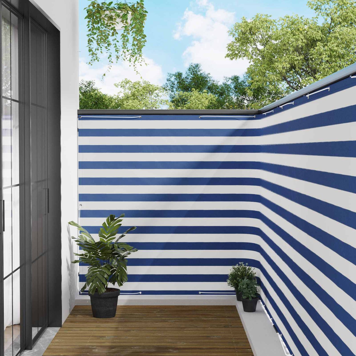 Balcony Privacy Screen 150 x 200 cm Fabric with PU Coated