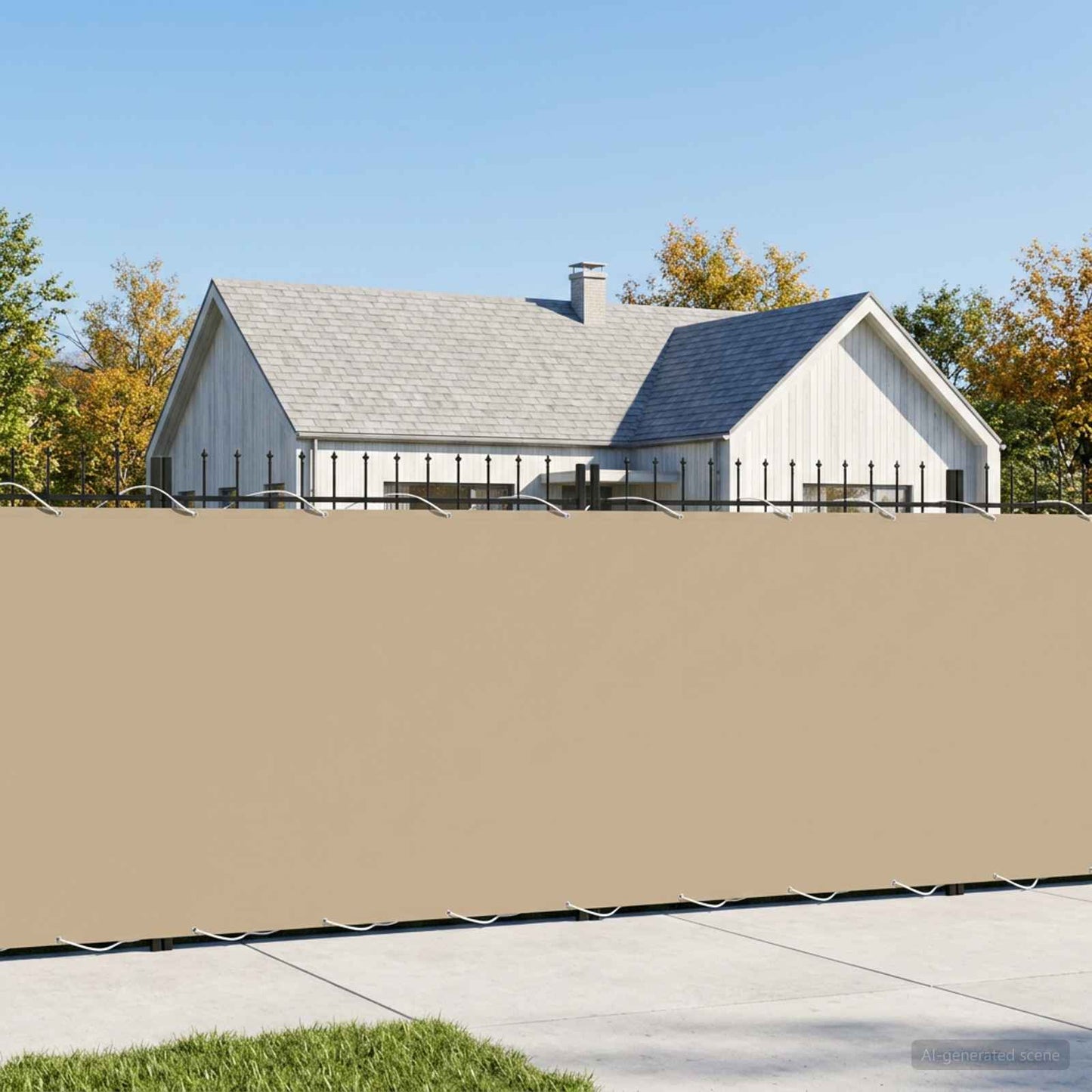 Balcony Privacy Screen 180 x 800 cm Fabric with PU Coated Beige