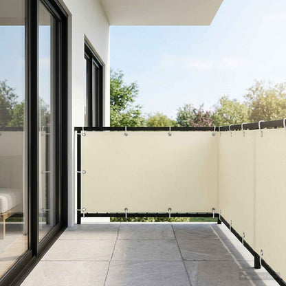 Balcony Privacy Screen 150 x 700 cm Fabric with PU Coated Cream