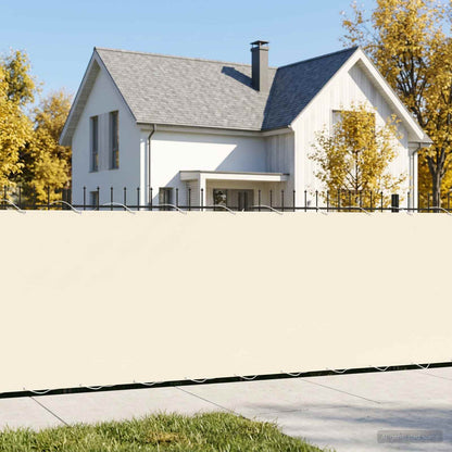 Balcony Privacy Screen 150 x 800 cm Fabric with PU Coated Cream