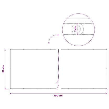 Balcony Privacy Screen 150 x 700 cm Fabric with PU Coated Cream