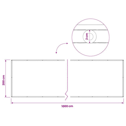 Balcony Privacy Screen 200 x 1000 cm Fabric with PU Coated