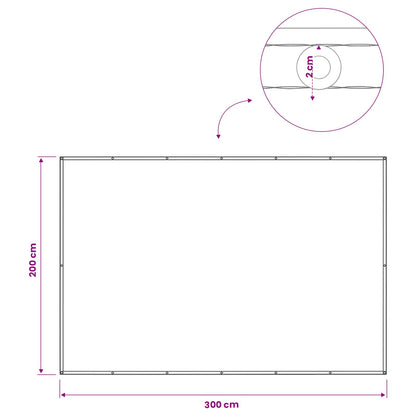 Balcony Privacy Screen 200 x 300 cm Fabric with PU Coated