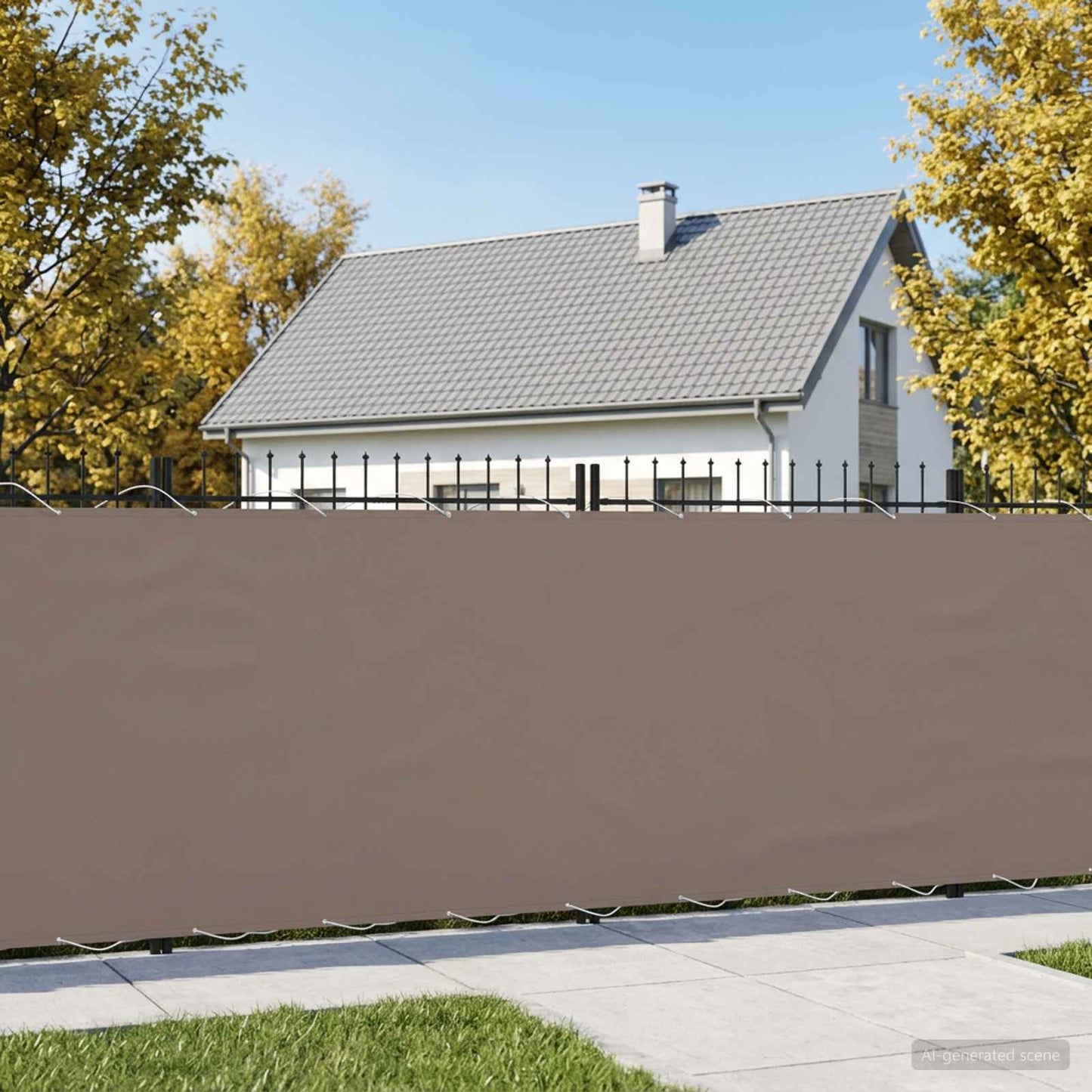 Balcony Privacy Screen 150 x 800 cm Fabric with PU Coated Taupe