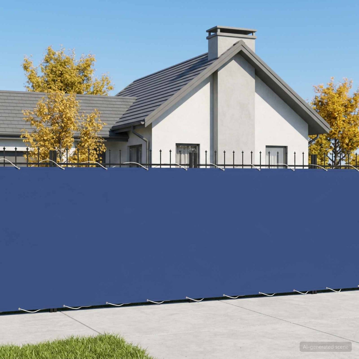 Balcony Privacy Screen 150 x 300 cm Fabric with PU Coated Blue