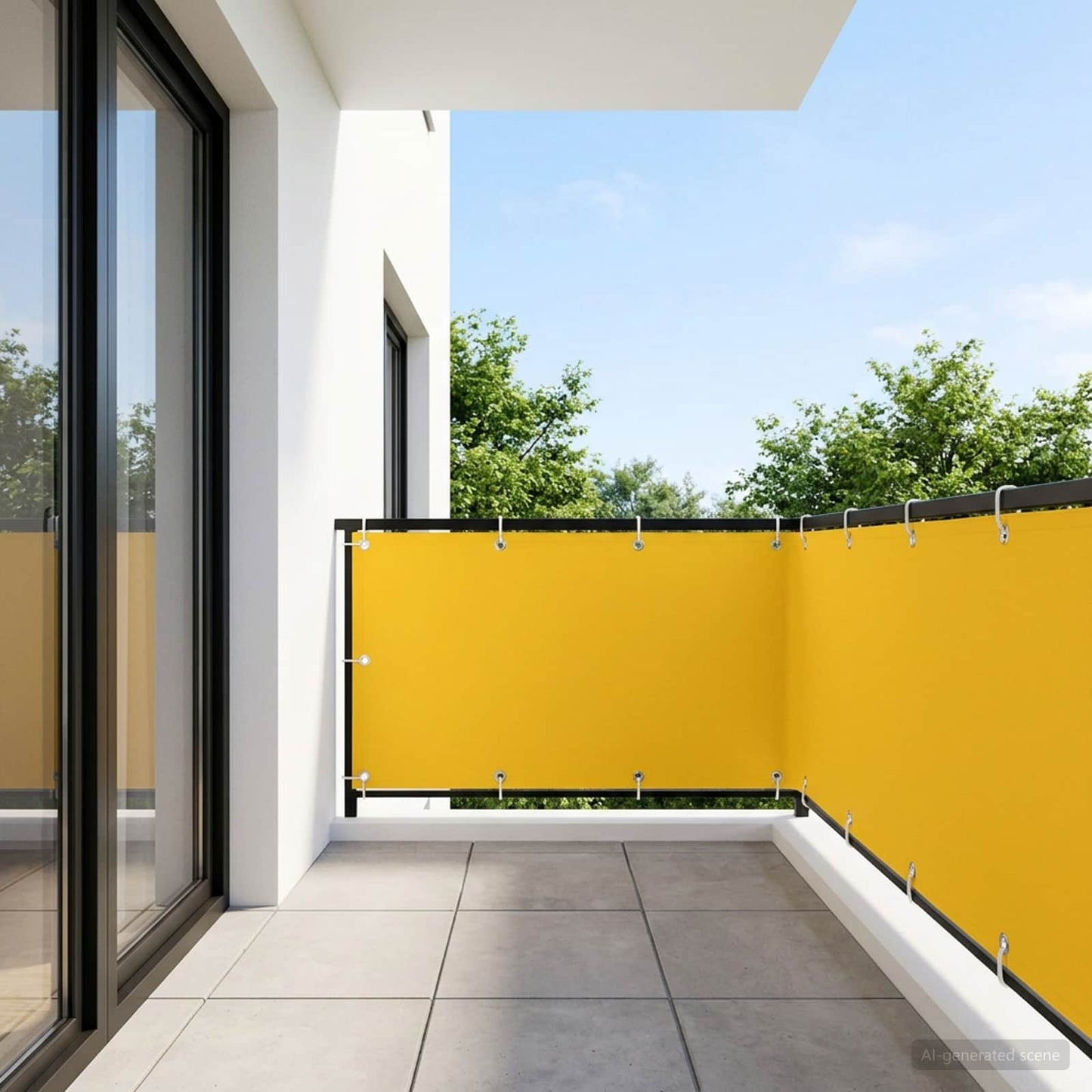 Balcony Privacy Screen 150 x 200 cm Fabric with PU Coated
