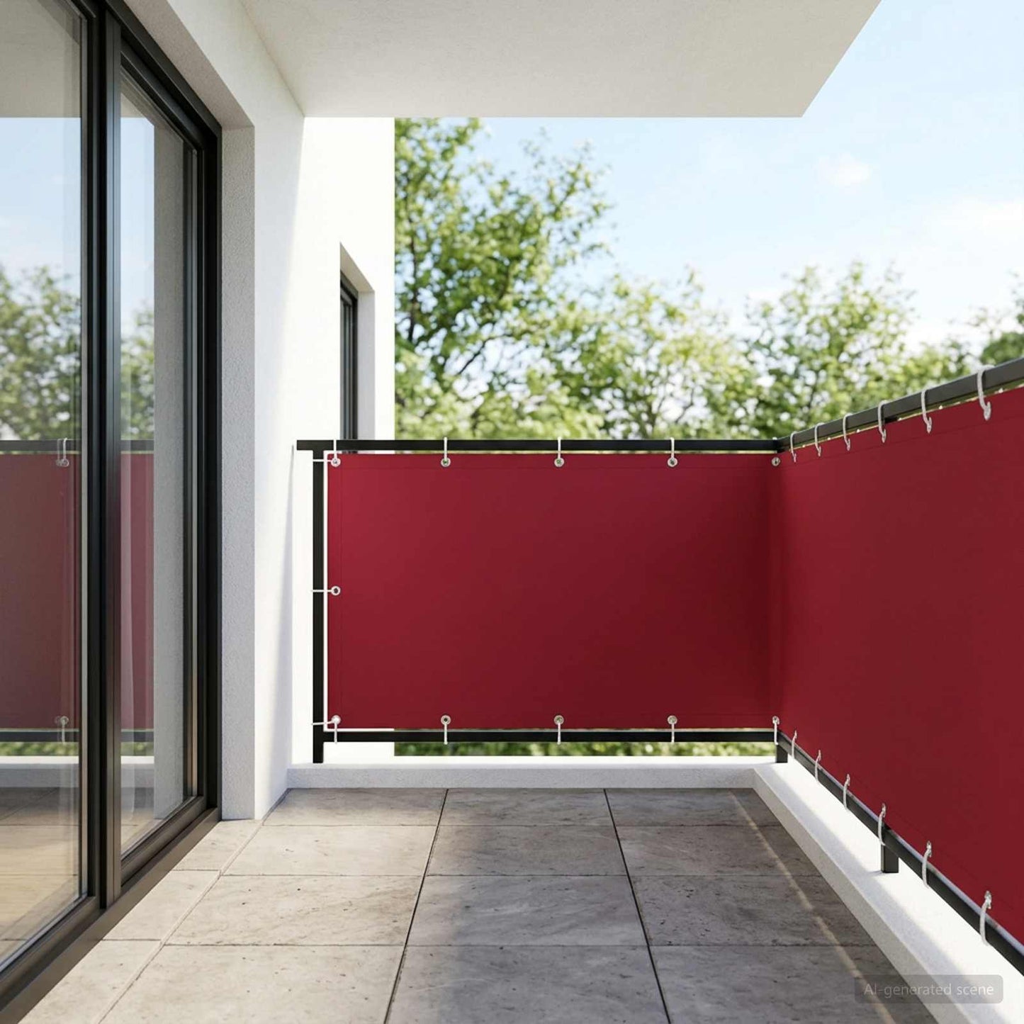 Balcony Privacy Screen 150 x 200 cm Fabric with PU Coated Red
