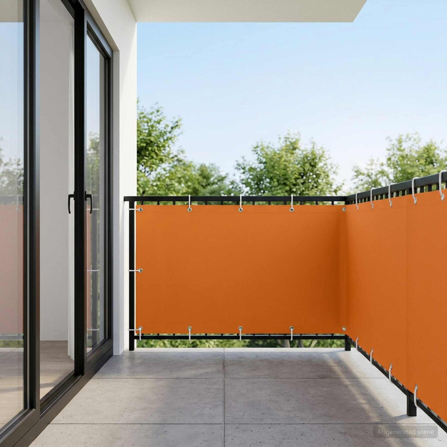 Balcony Privacy Screen 150 x 400 cm Fabric with PU Coated