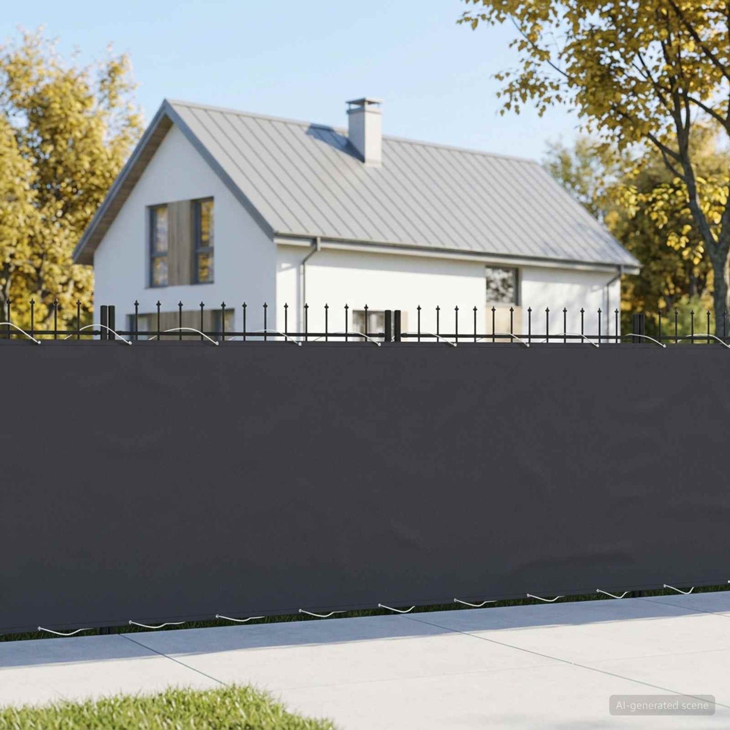 Balcony Privacy Screen 150 x 300 cm Fabric with PU Coated Black