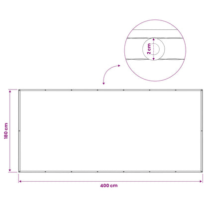 Balcony Privacy Screen 180 x 400 cm Fabric with PU Coated Black