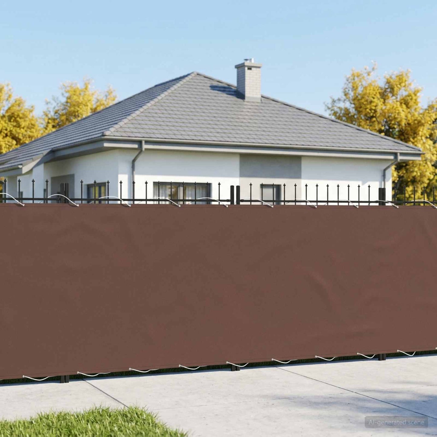 Balcony Privacy Screen 150 x 300 cm Fabric with PU Coated Brown
