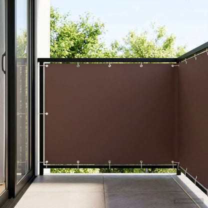 Balcony Privacy Screen 150 x 300 cm Fabric with PU Coated Brown
