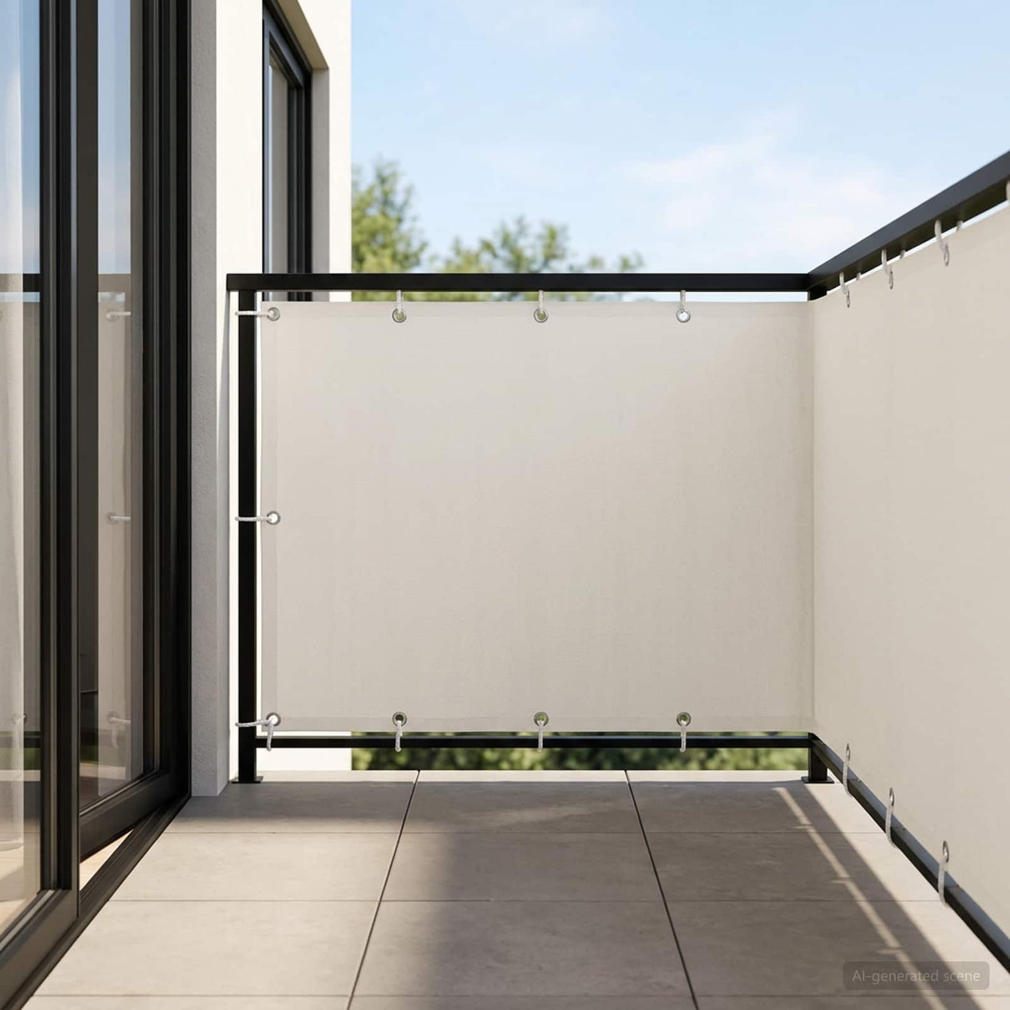 Balcony Privacy Screen 1.2 x 15 m Fabric with PU Coated White