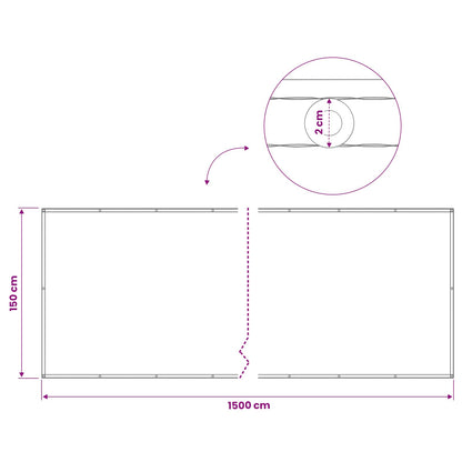 Balcony Privacy Screen 1.5 x 15 m Fabric with PU Coated