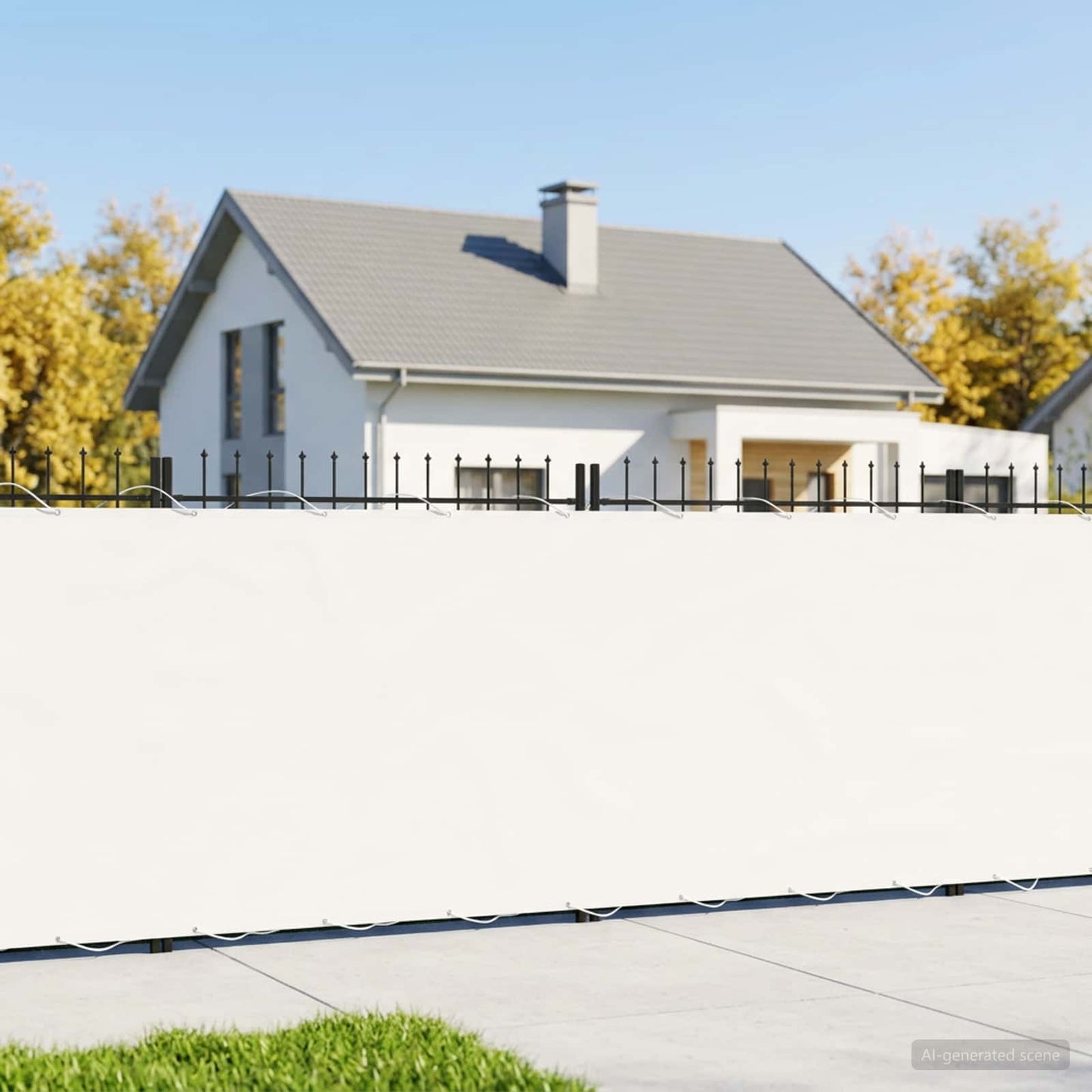 Balcony Privacy Screen 1.5 x 15 m Fabric with PU Coated White