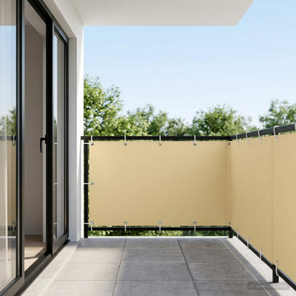 Balcony Privacy Screen 1.5 x 15 m Fabric with PU Coated Beige