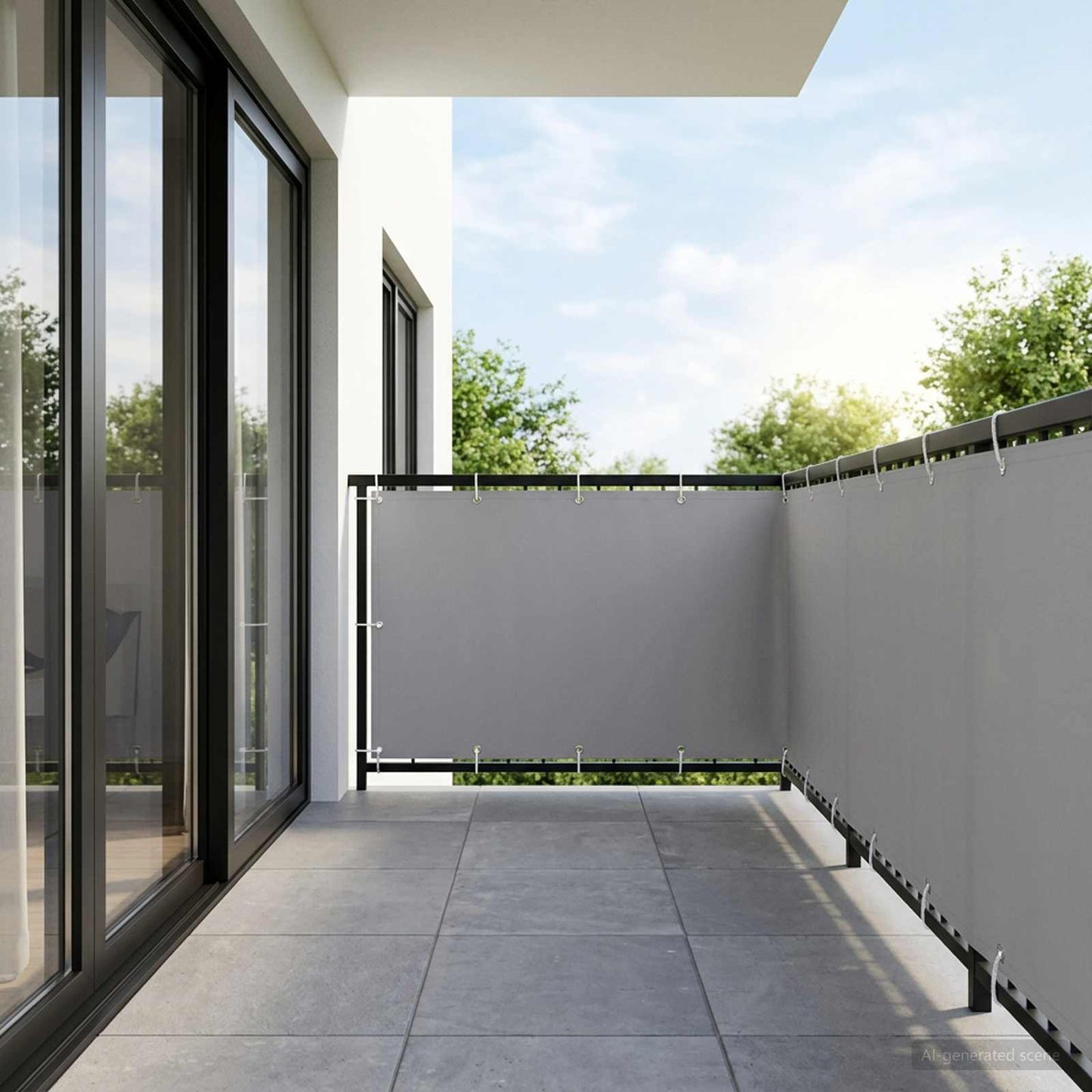Balcony Privacy Screen 1.5 x 25 m Fabric with PU Coated