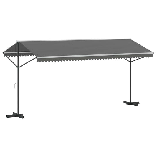 Free Standing Awning 5 x 3 m Polyester Grey