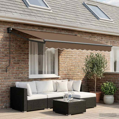Retractable Awning Taupe 3 x 2 m 100% Polyester and Aluminium