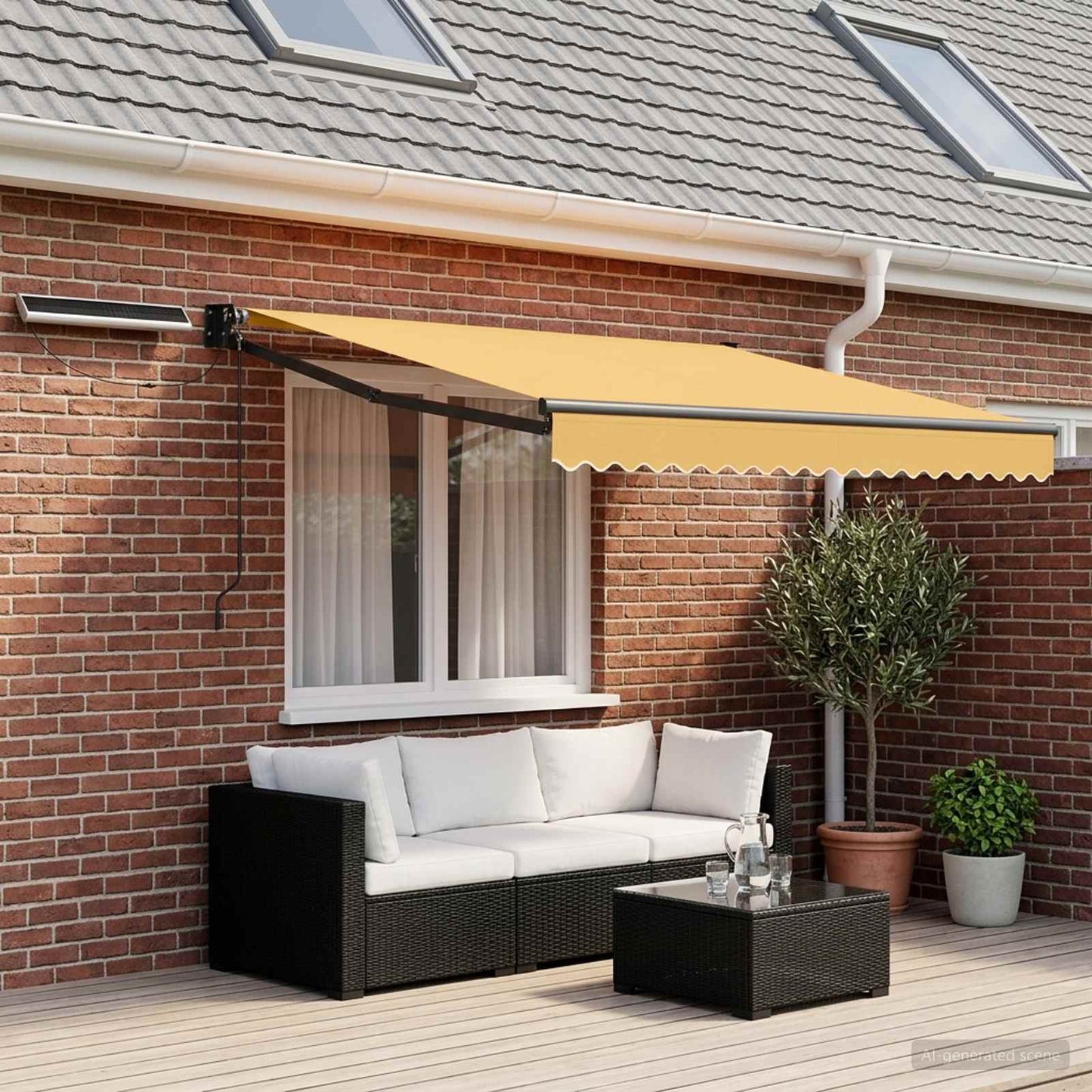 Electric Retractable Awning Sand 2.5 x 2 m