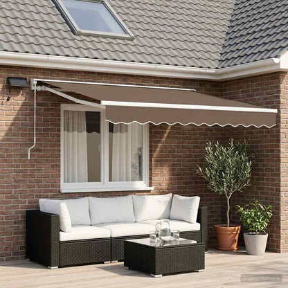 Manual Awning Frame with LEDs Taupe 3 x 2 m