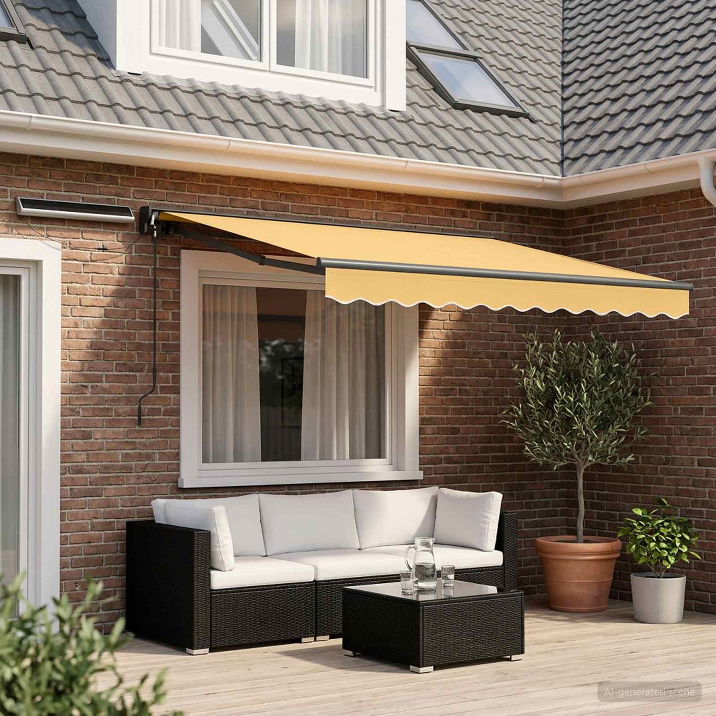 Electric Retractable Awning Sand 2.5 x 2 m
