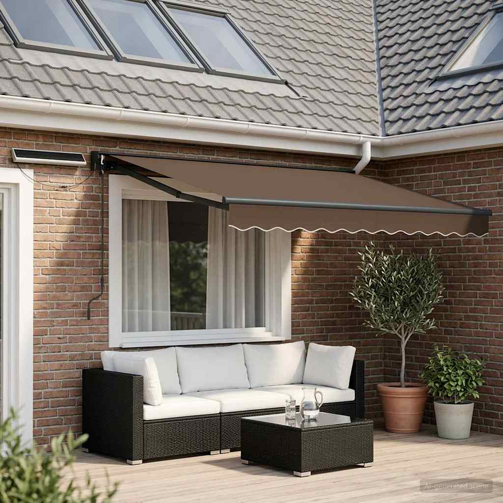 Electric Retractable Awning Taupe 3 x 2 m