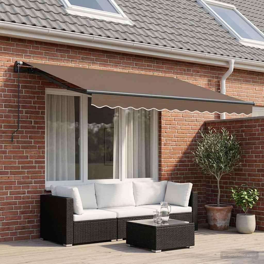 Retractable Awning Taupe 3 x 2 m Fabric