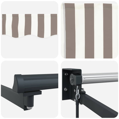 Retractable Awning Light Grey and White 3 x 2 m