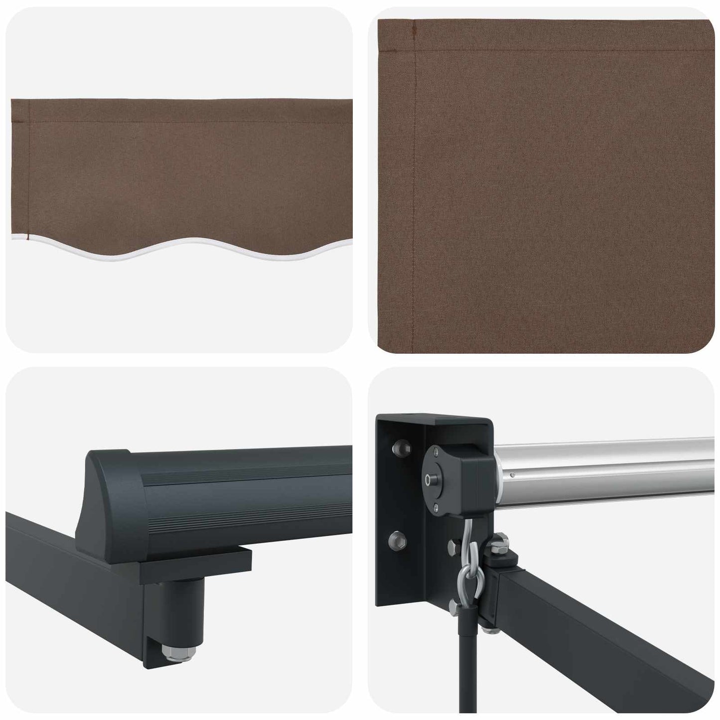 Retractable Awning Taupe 3 x 2 m 100% Polyester and Aluminium
