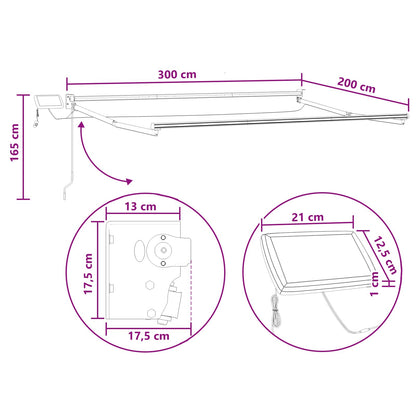 Manual Retractable Awning with LEDs Sand