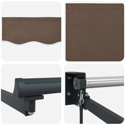 Manual Retractable Awning with LEDs Taupe