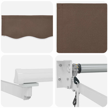 Electric Retractable Awning Taupe 100% Polyester and Aluminium
