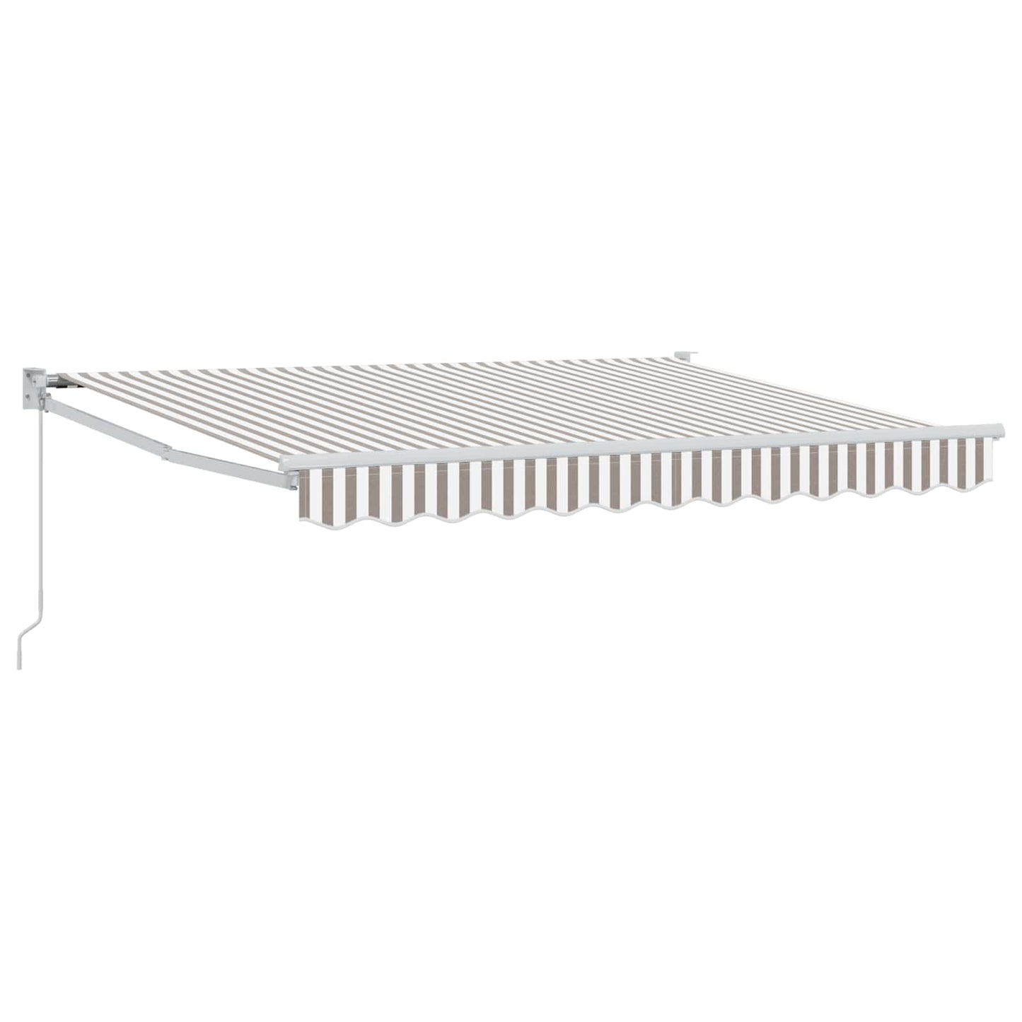 Retractable Awning Light Grey and White 3.5 x 2 m