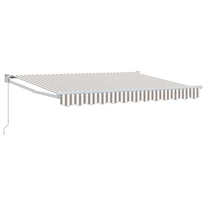 Retractable Awning Light Grey and White 3.5 x 2 m