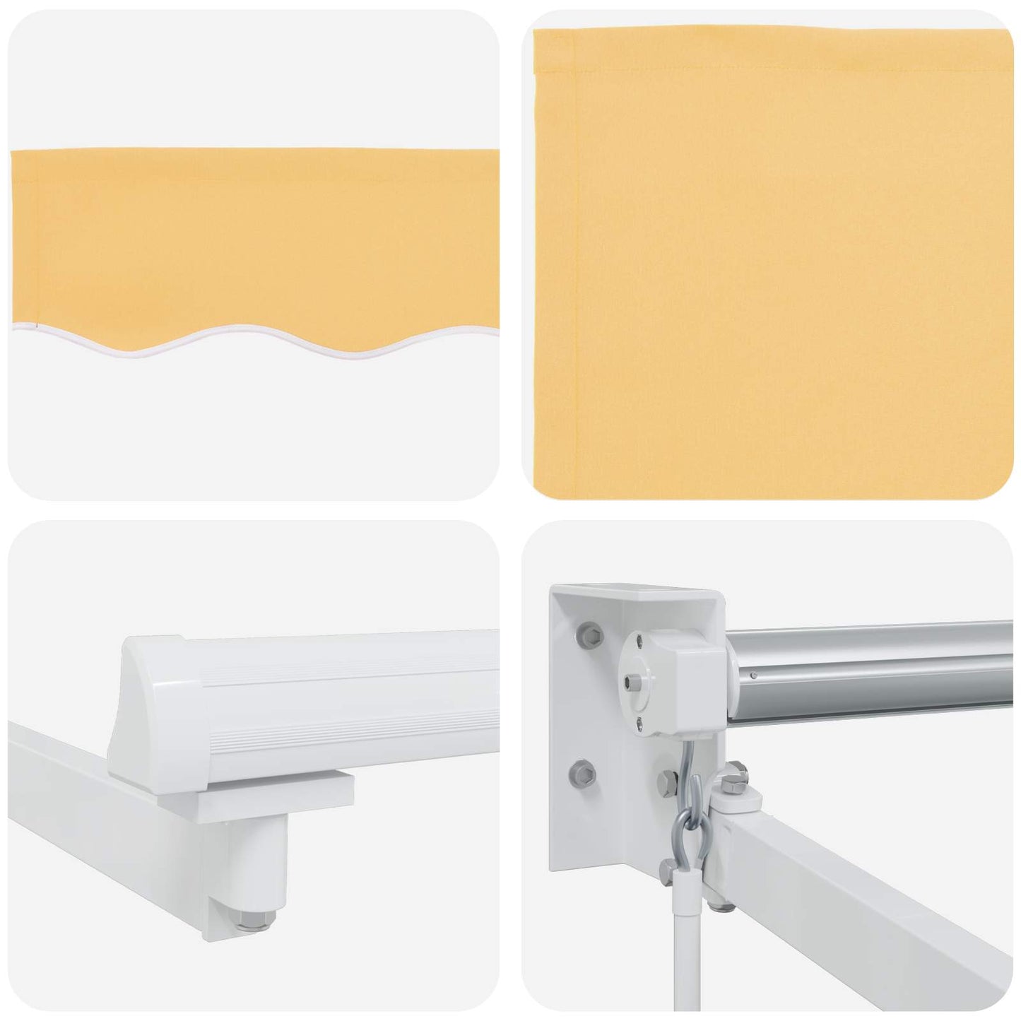 Retractable Awning Sand 3.5 x 2 m 100% Polyester and Aluminium