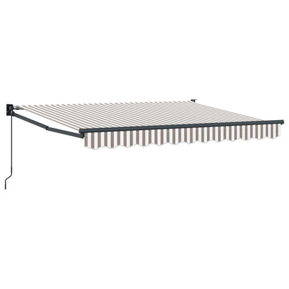 Retractable Awning Light Grey and White 3.5 x 2 m