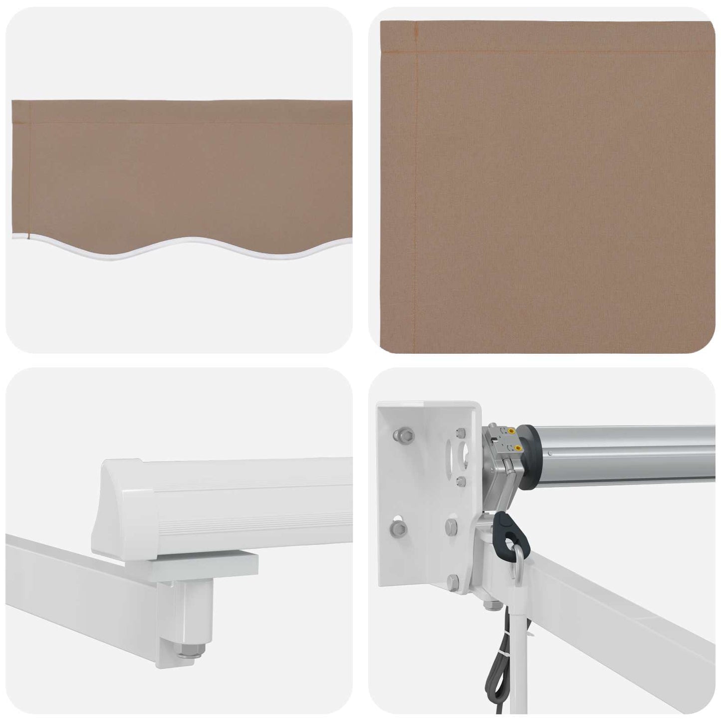 Electric Retractable Awning Taupe 3.5 x 2 m