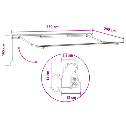 Retractable Awning Taupe 3.5 x 2 m Fabric