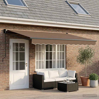 Retractable Awning Taupe 4 x 2 m 100% Polyester and Aluminium