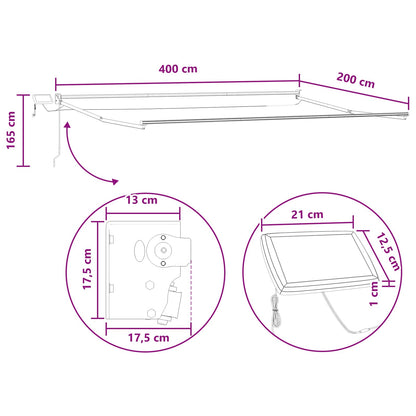 Manual Retractable Awning with LEDs Taupe