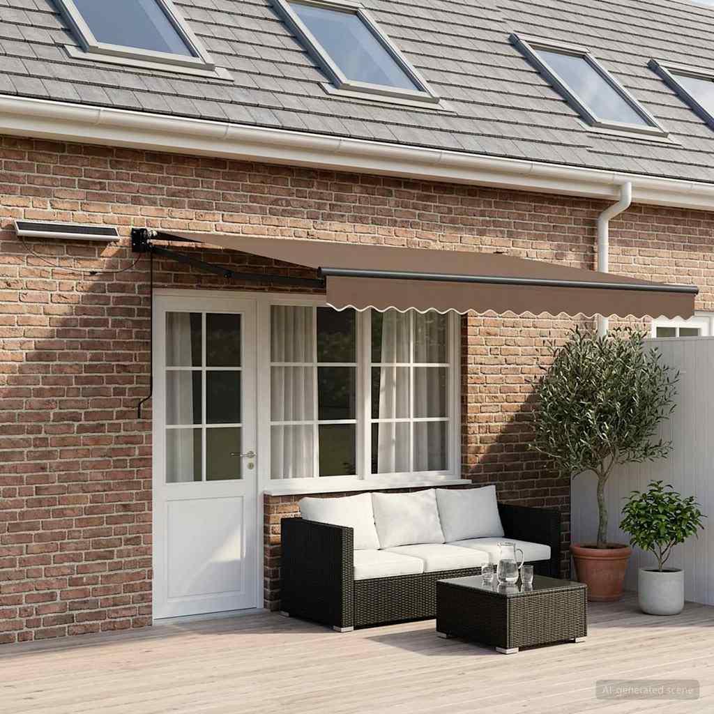 Electric Retractable Awning Taupe 4 x 2 m