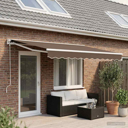 Retractable Awning Taupe 4 x 2 m Polyester and Aluminium