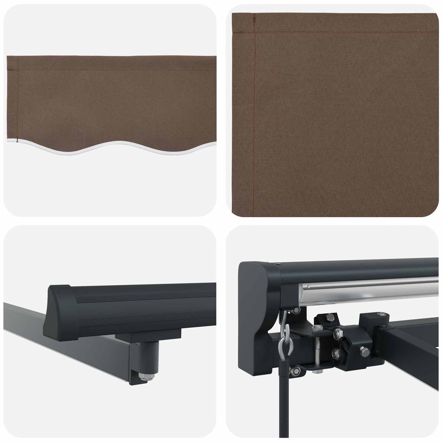 Manual Retractable Awning Taupe 4 x 2 m Polyester and Aluminium