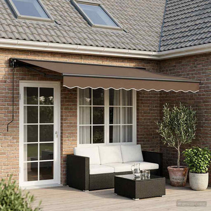 Manual Retractable Awning Taupe 4 x 2 m Polyester and Aluminium