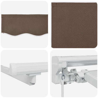 Manual Awning Frame with LEDs Taupe 4 x 2 m